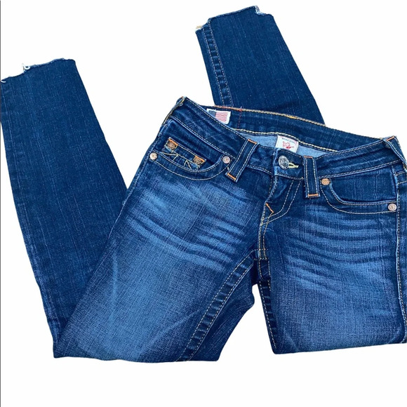 True Religion size 24 raw hem jeans - Picture 3 of 9